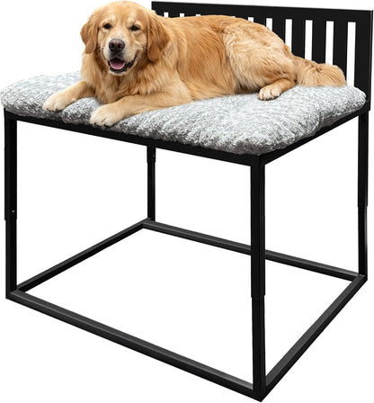 Beside Dog Bed,Adjustable Height Dog Bunk Beds,47''X 31'' Metal Dogs Bed Frame with Cushion,X-Large1