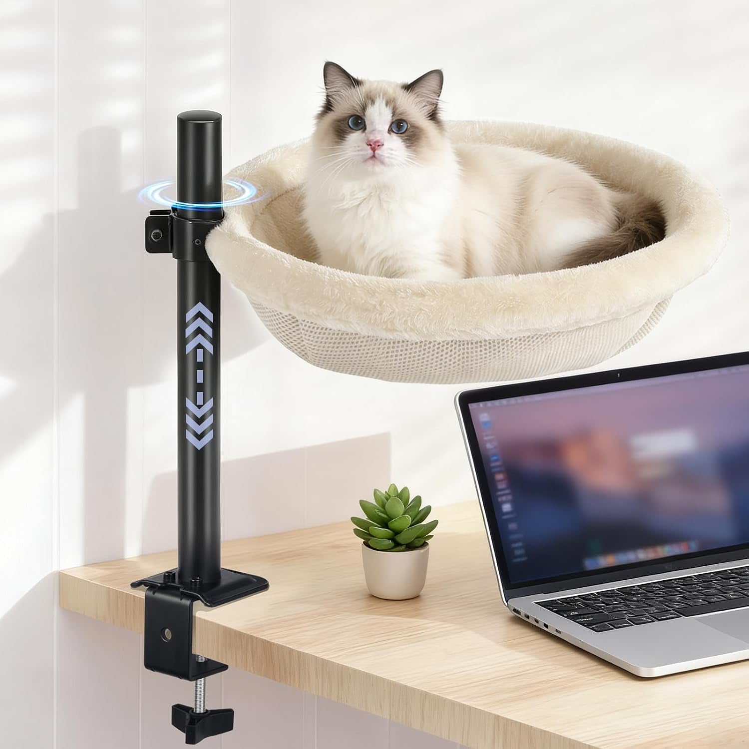cat-desk-bed-reversible-cat-hammock-for-desk-use-clamp-on-metal-black-360-rotating-height-adjustable-supports-up-to-45lbs-machine-washable-large-cats-kittens-indoor-office-game-tables