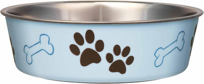 Loving Pets Bella Dog Bowls- Stainless Steel Dog & Cat Bowls - Spill Proof Dog Food Bowl, Cat Bowl, Puppy Essentials & Pet Supplies Great for Home & Travel (Medium 20-35 Lbs, Blueberry)18