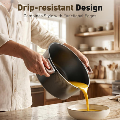 10PCS Ceramic Pots and Pans Set, Kitchen Induction Cookware Set | Black Nonstick Cooking Set, Compatible with Gas & Electric Stoves, PFOA & PFOS Free, Even Heating4