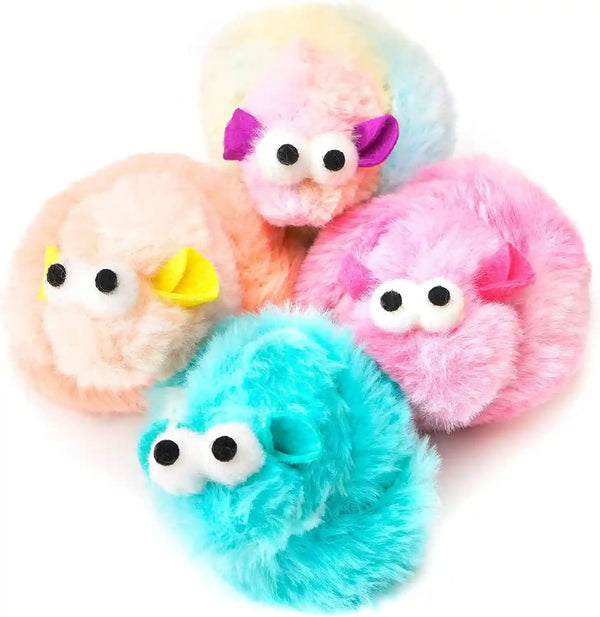 CHIWAVA 4 Packs 15 Inch Long Soft Plush Cat Toys Mice with Bell Rustle Sound Small Mouse Activity Interactive Toy9