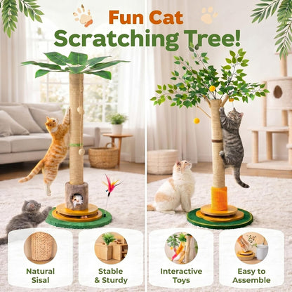 Nuanchu 41 Inch Tall Cat Scratching Post Tree for Indoor Cats Adults, Scratcher Tree Tower with Sisal Rope, Large Cats Scratching Posts with Hanging Ball for Kittens and Medium Large Pet6