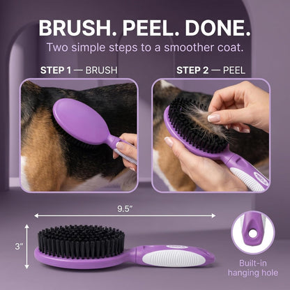 Soft Bristle Dog Brush for Short Haired Cats or Dogs - Firm Bristles to Remove Dust, Dirt, and Loose Fur - Hook and Rubber Handle7