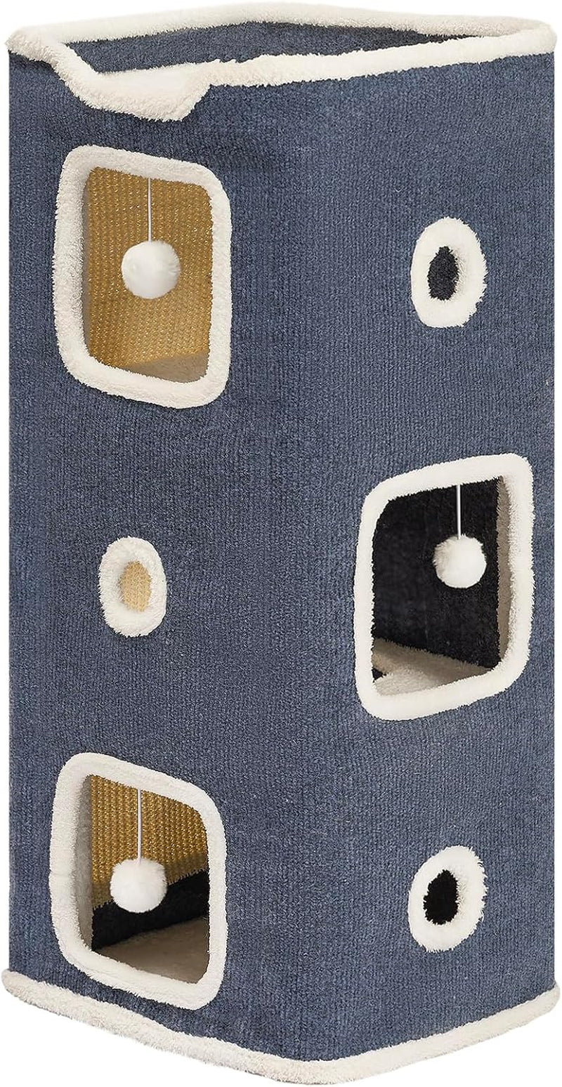 cat-house-cat-beds-for-indoor-cats-3-story-cat-condo-cube-with-scratch-pad-and-fluffy-ball-hanging-multi-level-cozy-hideout-center-ideal-for-small-medium-cats