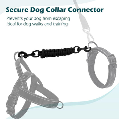 Petbonus Dog Collar Safety Clip, Handmade Prong Collar to Harness Connector | Dog Leash Backup Safety Strap, Escape Proof, Double Ended Clasp, Lead Connector for Pinch Collar, Harness (Black)5