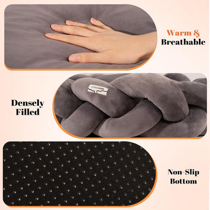CHEERPALS Weave Cat Bed for Indoor Cats,Cute Pet Bed with Washable Cushion Fluffy Kitty Bed for Small Dog(Dark Gray)4