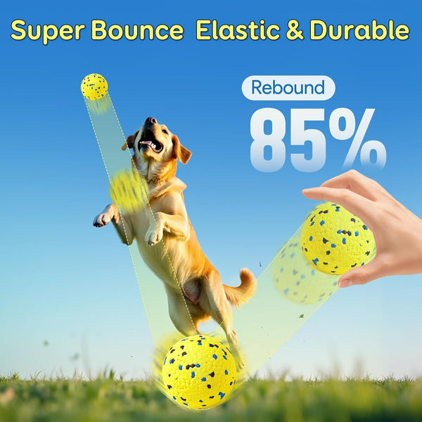 Kimee Dog Balls Tennis Ball Toys Dog Toys for Aggressive Chewers Durable Teething Chew Toys Water Toy Fetch Ball for Large Medium Small Dog and Puppies (4 Balls)5