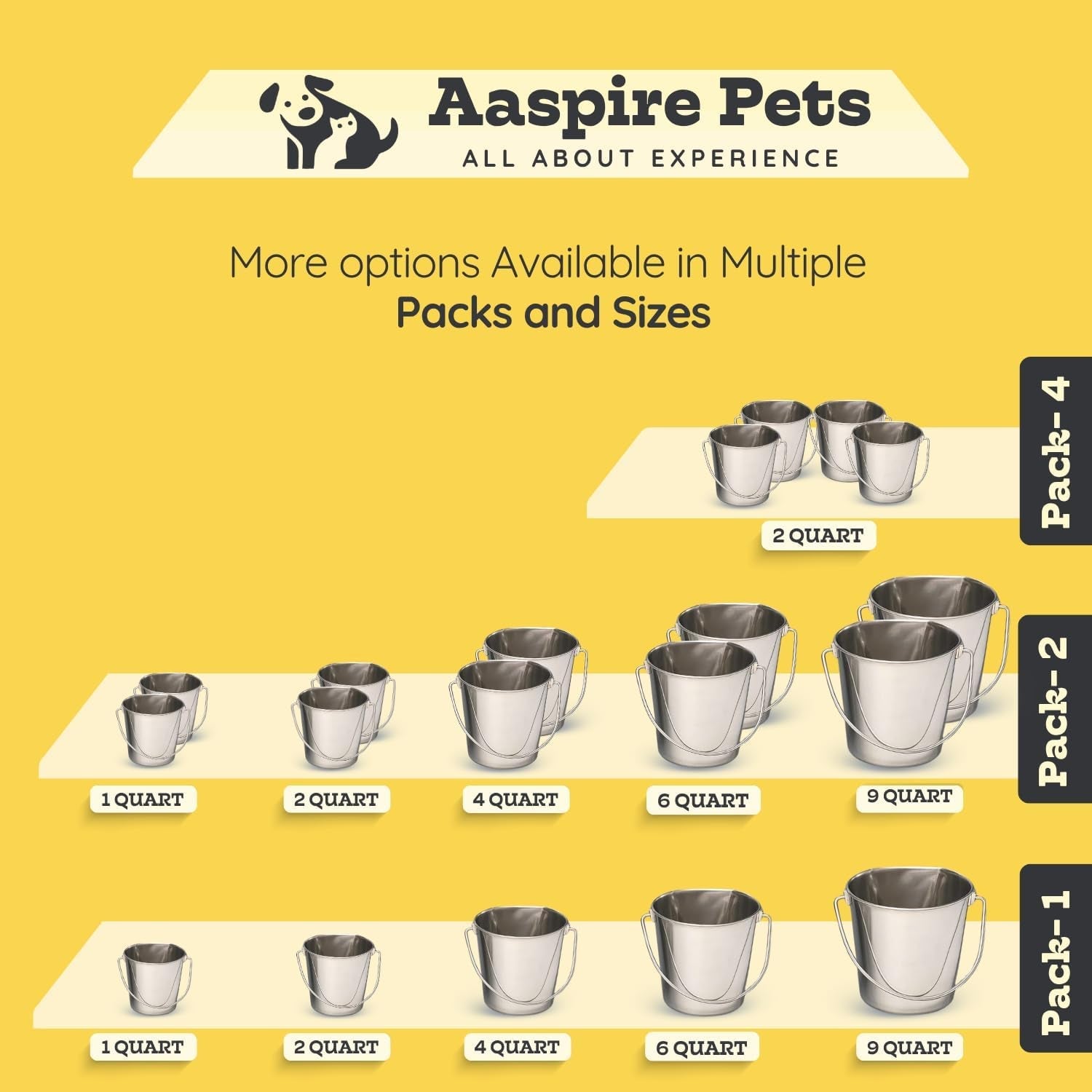 flat-side-stainless-steel-bucket-2-quart-hanging-feeding-utility-pail-for-small-dog-cat-birds-fits-kennel-cage-compatible-heavy-duty-food-water-feeder-0-5-gallon-silver-bucket-4-pack