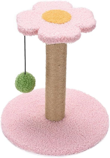 Cat Scratching Post with Ball for Small Cat, Polar Fleece Scratcher Kitten Toys for Indoor Sisal 1.77 Inch Scratch Post Interactive Toy with Dangling Ball1