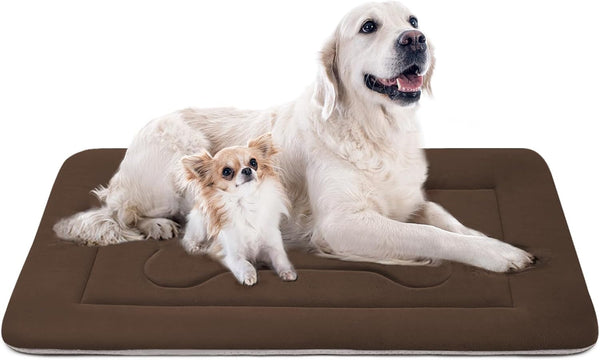 Large Dog Bed Soft Dog Crate Pad Mat, 42 in Non-Slip Bottom Washable Dog Sleeping Mattress Pet Beds Cat Bed Kennel Pad, Dark Blue Gray17