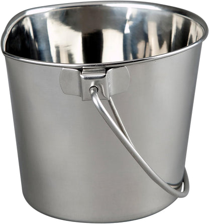 Advance Pet Products 4 Quart Stainless Steel Bucket with Dual Hook | Perfectly Fits on Kennels, Cages and Critter Crates | Heavy Duty Bucket for Pets Cleaning & Food Prep - Flat Sided Pail15