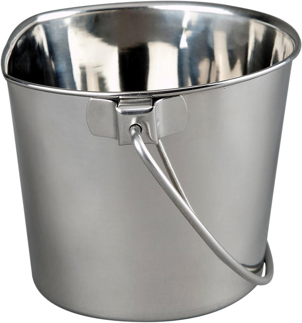 Advance Pet Products 4 Quart Stainless Steel Bucket with Dual Hook | Perfectly Fits on Kennels, Cages and Critter Crates | Heavy Duty Bucket for Pets Cleaning & Food Prep - Flat Sided Pail15