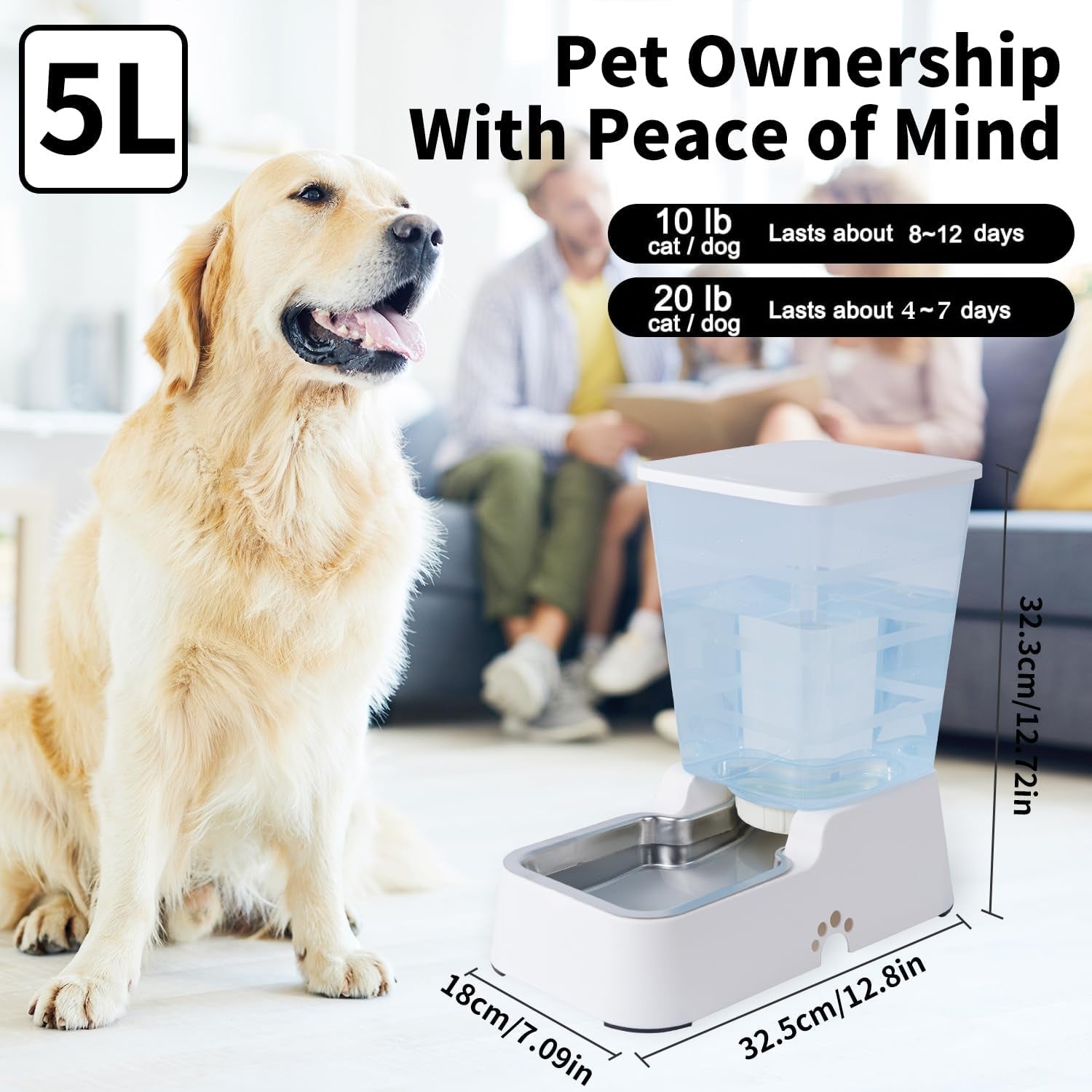meikuler-automatic-dog-cat-water-dispenser-large-capacity-5lfor-cats-and-medium-and-large-sized-dogs-with-stainless-steel-bowl-black-5l