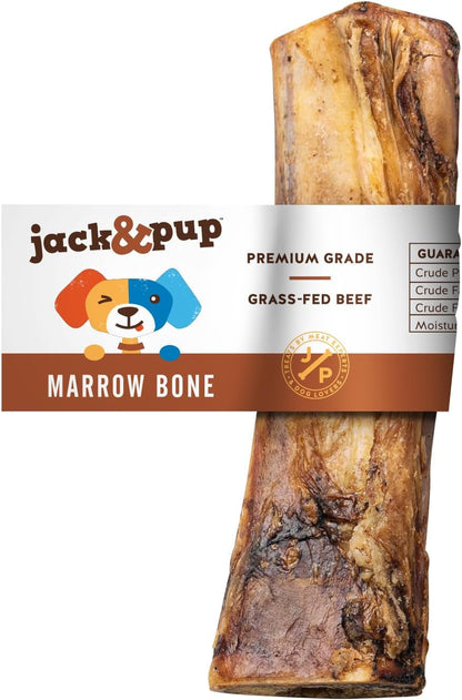 Jack&Pup Marrow Bones for Dogs, Long Lasting Dog Bones for Large Dogs, 6" Marrow Bone, Natural Beef Bone (1 Pack)1