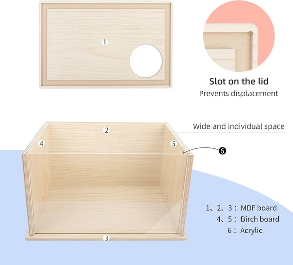 Niteangel Visible Hamster Digging Box for Syrian Dwarf Roborovski Campbell Hamsters Gerbils Mice Lemmings Degus or Other Small-Sized Pets (Burlywood)3