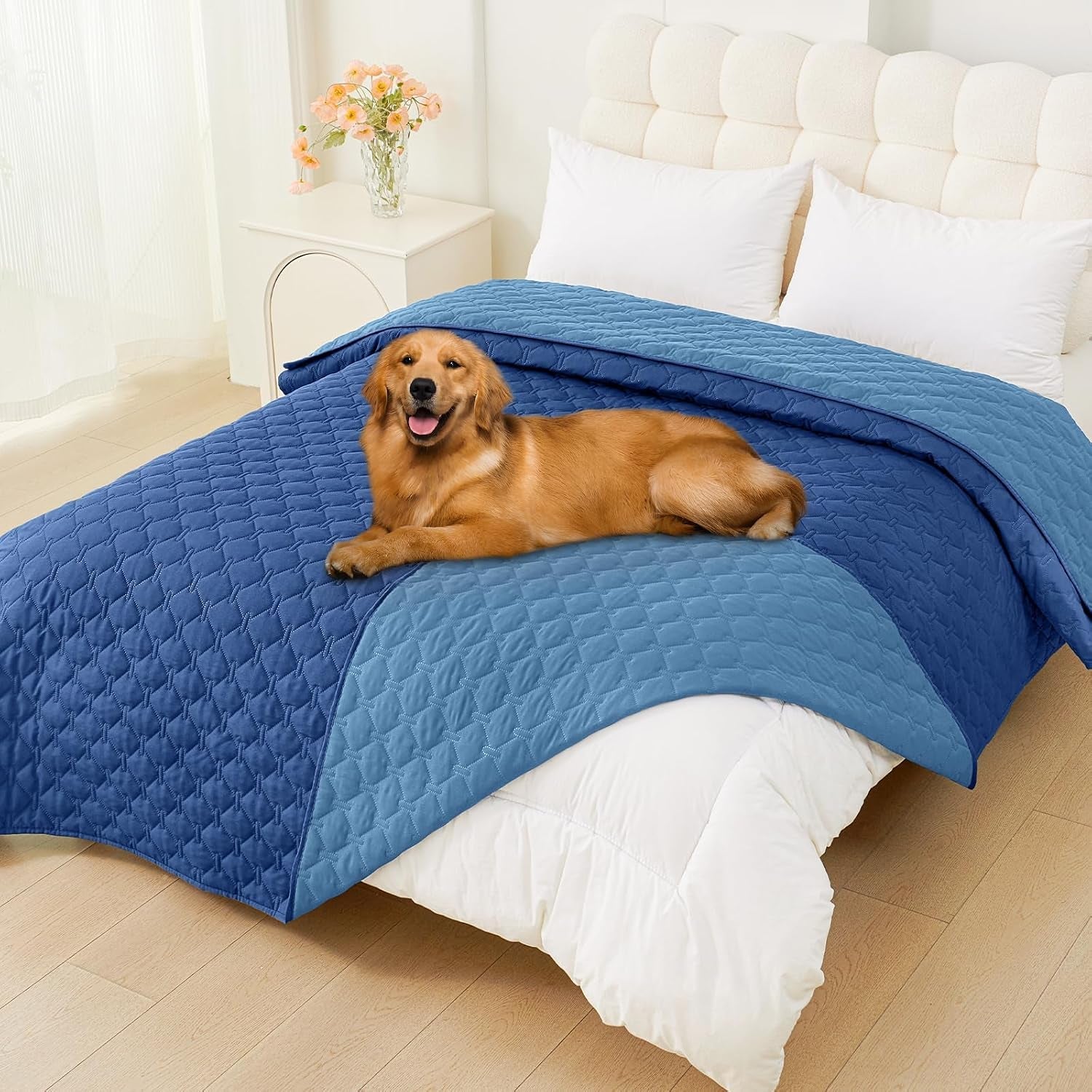 smiry-waterproof-dog-bed-cover-reversible-pet-blanket-for-sofa-couch-soft-washable-dog-blanket-leakproof-couch-cover-for-dogs-cats-furniture-protection-52x82-grey-dark-grey