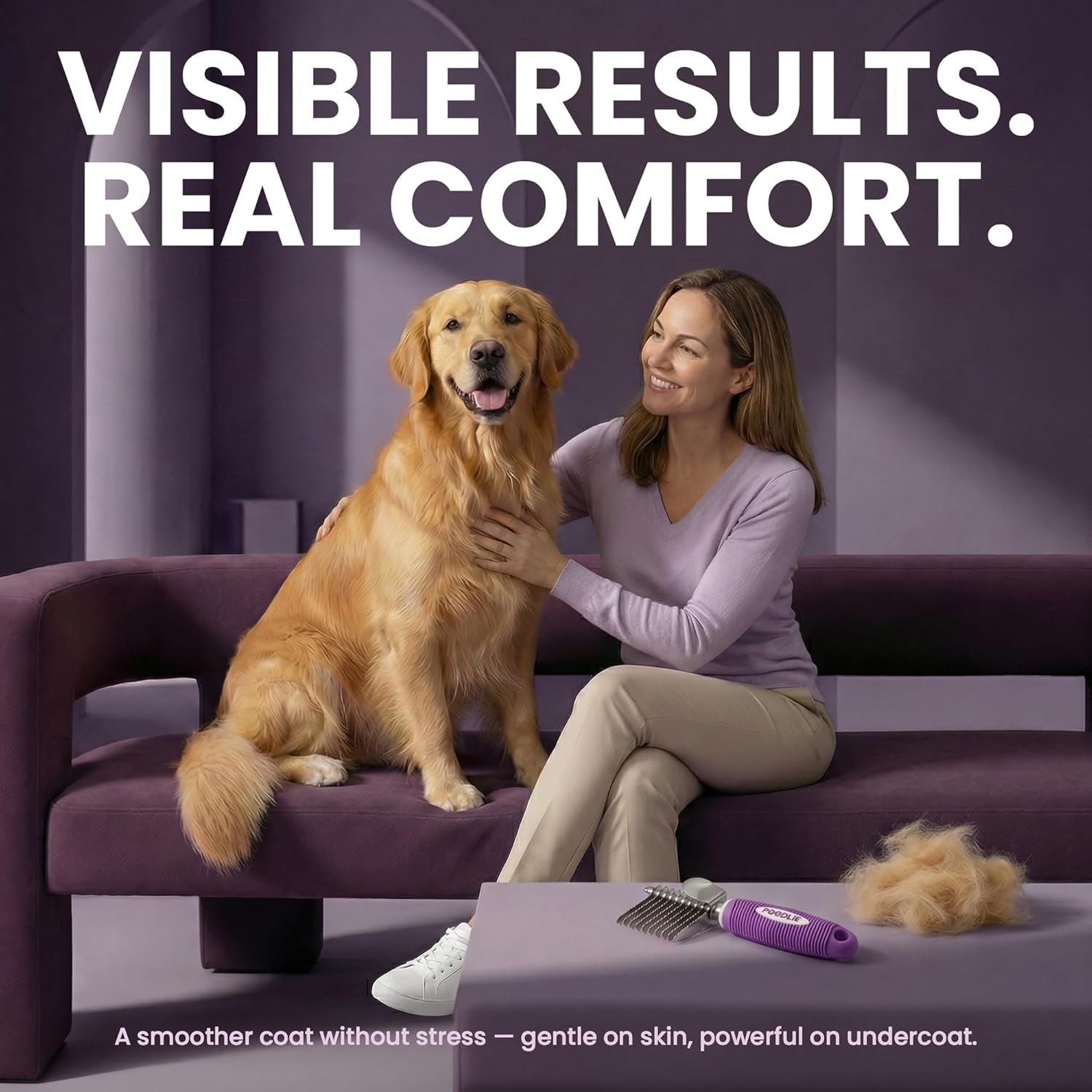 poodle-dematting-fur-rake-comb-brush-for-dogs-and-cats-long-2-5-steel-safety-blades-metal-comb-for-detangling-matted-or-knotted-undercoat-hair
