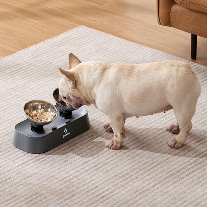 ZOMISIA Raised Cat Food and Water Bowls with 3 Height for Indoor Cats, 15° Tilted in Both Ways Elevated Base anti Vomiting Cat Dishes, anti Spill for Puppies8