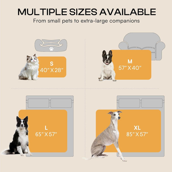 Luciphia Waterproof Blanket for Large Dog Ultra-Soft & Calming Pet Throw Reversible Warm Fleece Durable Furniture Crate Couch Bed Cover Protector Machine Washable Leakproof Beige L (65''X57'')6