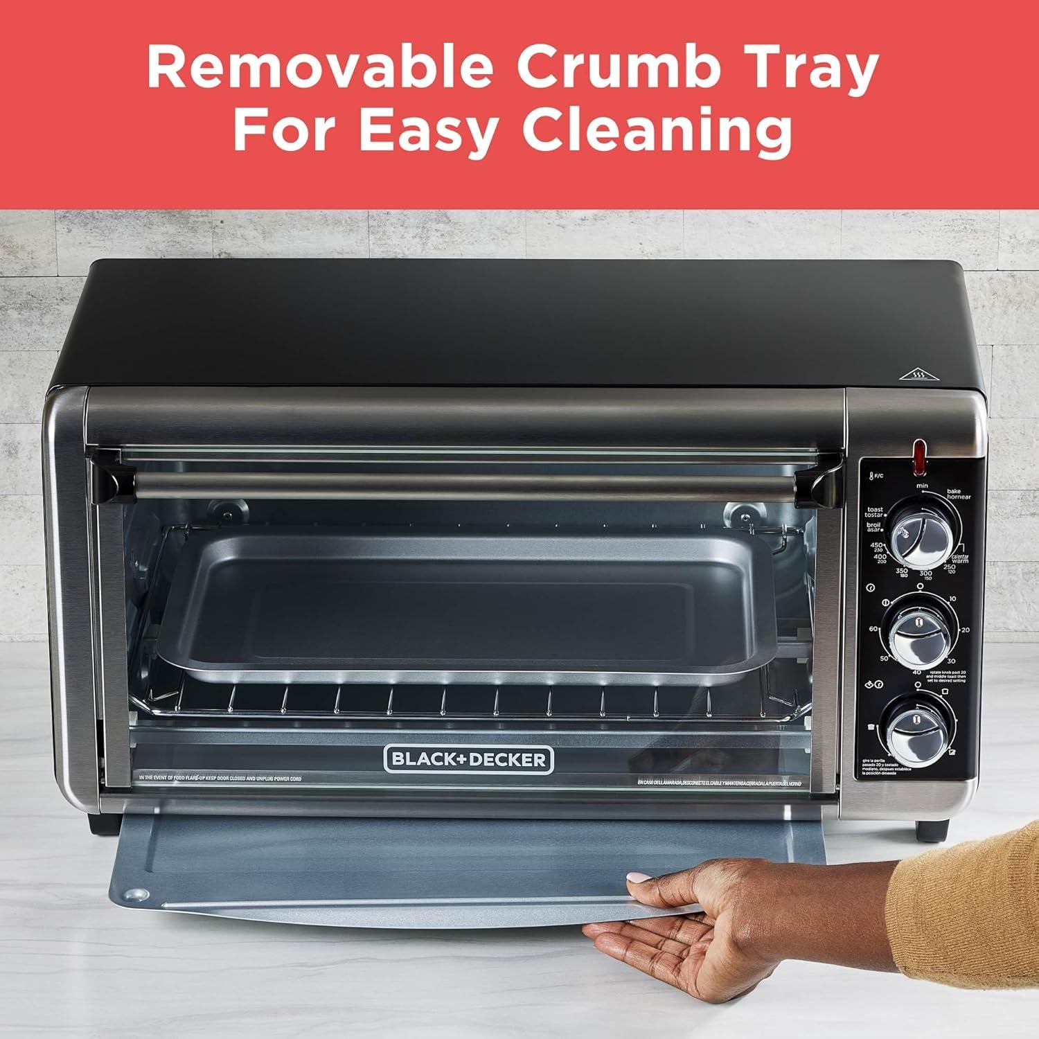 black-decker-to3250xsbd-8-slice-extra-wide-convection-countertop-toaster-oven-includes-bake-pan-broil-rack-toasting-rack-stainless-steel-black