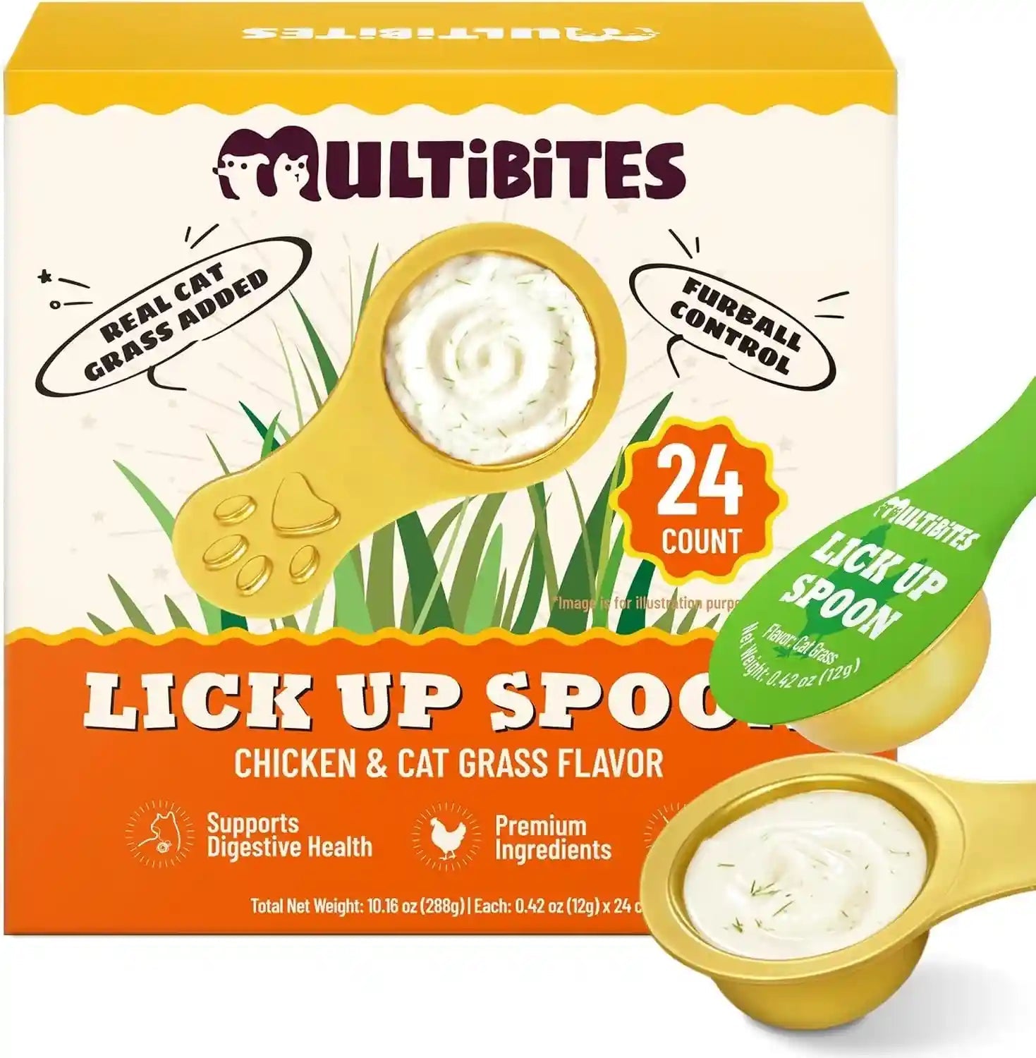 lickable-cat-treats-with-lick-up-spoons-healthy-wet-cat-snacks-for-digestive-support-grain-free-kitten-treats-with-taurine-vitamins-cat-grass-pumpkin-variety-pack-32-spoons