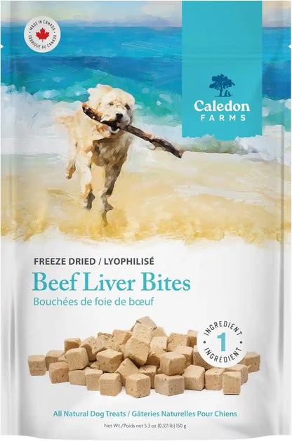 Caledon Farms Freeze Dried Beef Liver Bites Dog Treats, 150 Grams/5.3Oz1