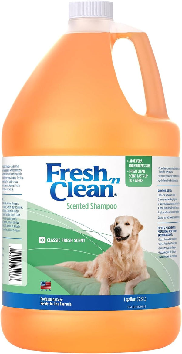 Petag Fresh ’N Clean Scented Shampoo, Classic Fresh Scent - 1 Gallon - Moisturizes with Vitamin E & Aloe Vera - Strengthens & Repairs Coats - Soap Free1