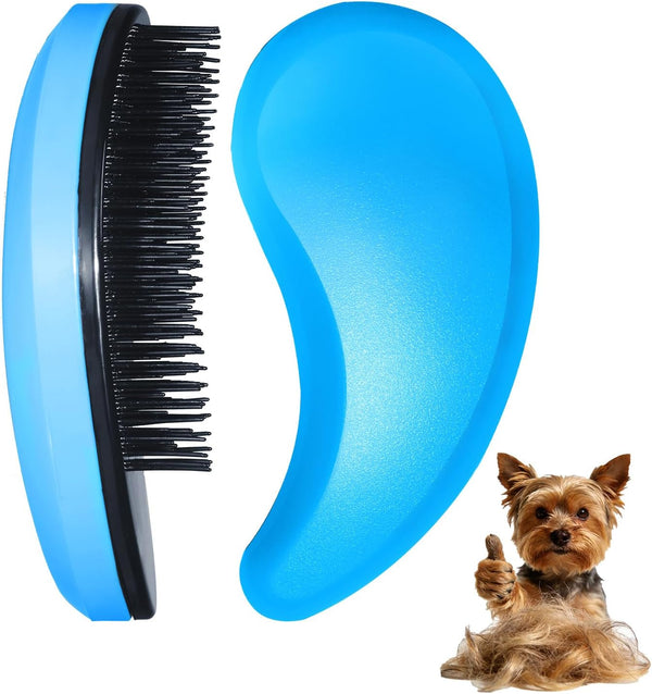 Small Dog Brush, Skin-Friendly Soft Bristles (Blue) | Puppy Hair Brush, Massage and Bath Supplies, Pet Grooming Tool for Teddy, Yorkies, Maltese, Shih Tzu, Chihuahua1