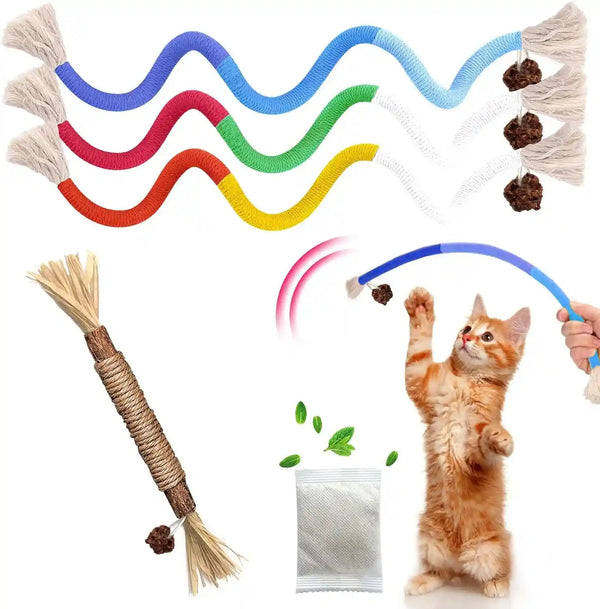 Silvervine Sticks Cat Chew Toys for Indoor Cats Dental Care Teeth Cleaning, Natural Kitten & Cat Teething Toys for Health, Catnip Toys Cat Chew Rope Suitable for All Breeds of Aggressive Chewers Cat8