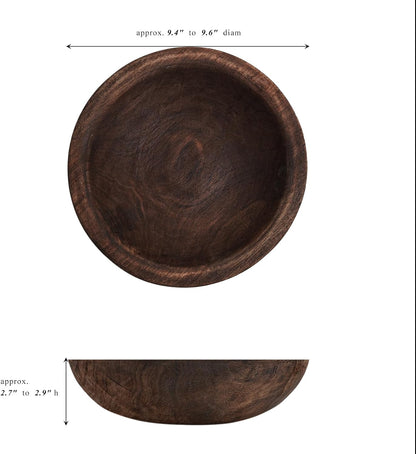 Wooden Decorative Bowl, Farmhouse Centerpiece(Brown) | Rustic Home Decor, Farmhouse Decor, Dough Bowl2