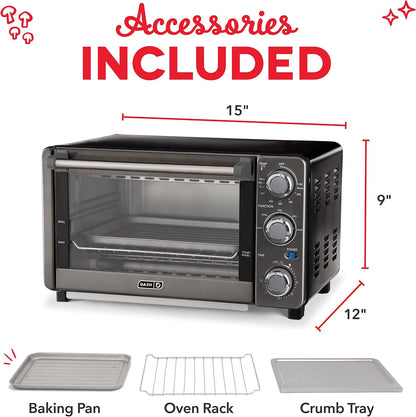 Express Toaster Oven - Space-Saving Countertop Design - Versatile Use with Adjustable Temperature Dial & Quick Heat-Up System - Dishwasher Safe Accessories - Bake, Broil & Toast - Black2