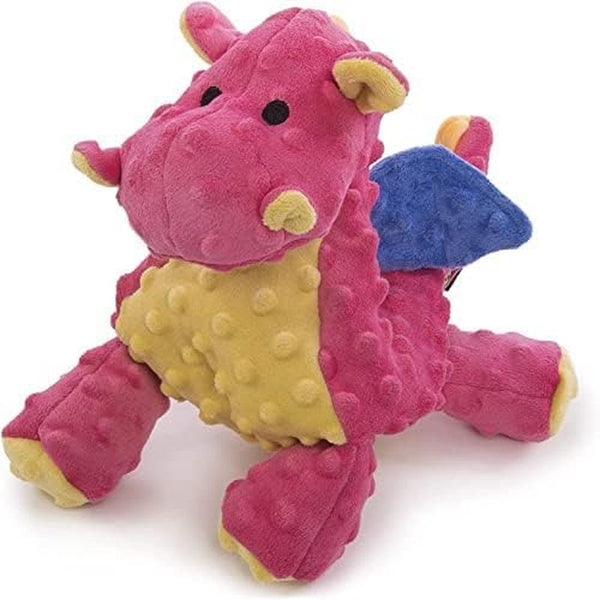 Godog Bubble Plush Dragons Squeaky Dog Toy, Chew Guard Technology - Coral, Large24