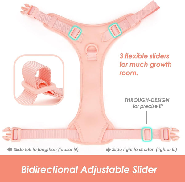 No Pull Dog Harness, Puppy Vest with Front Clip for Small Medium Large Sized Dog(Light Pink,L)5