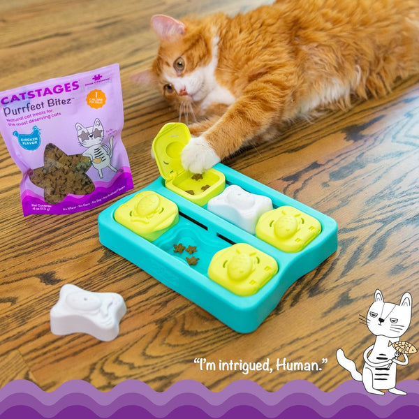 Catstages by Nina Ottosson Purrfect Bitez Natural Crunchy Cat Treats for Puzzles, Toys, Feeders, & Training, Usa-Made, Real Chicken Flavor, 4Oz2