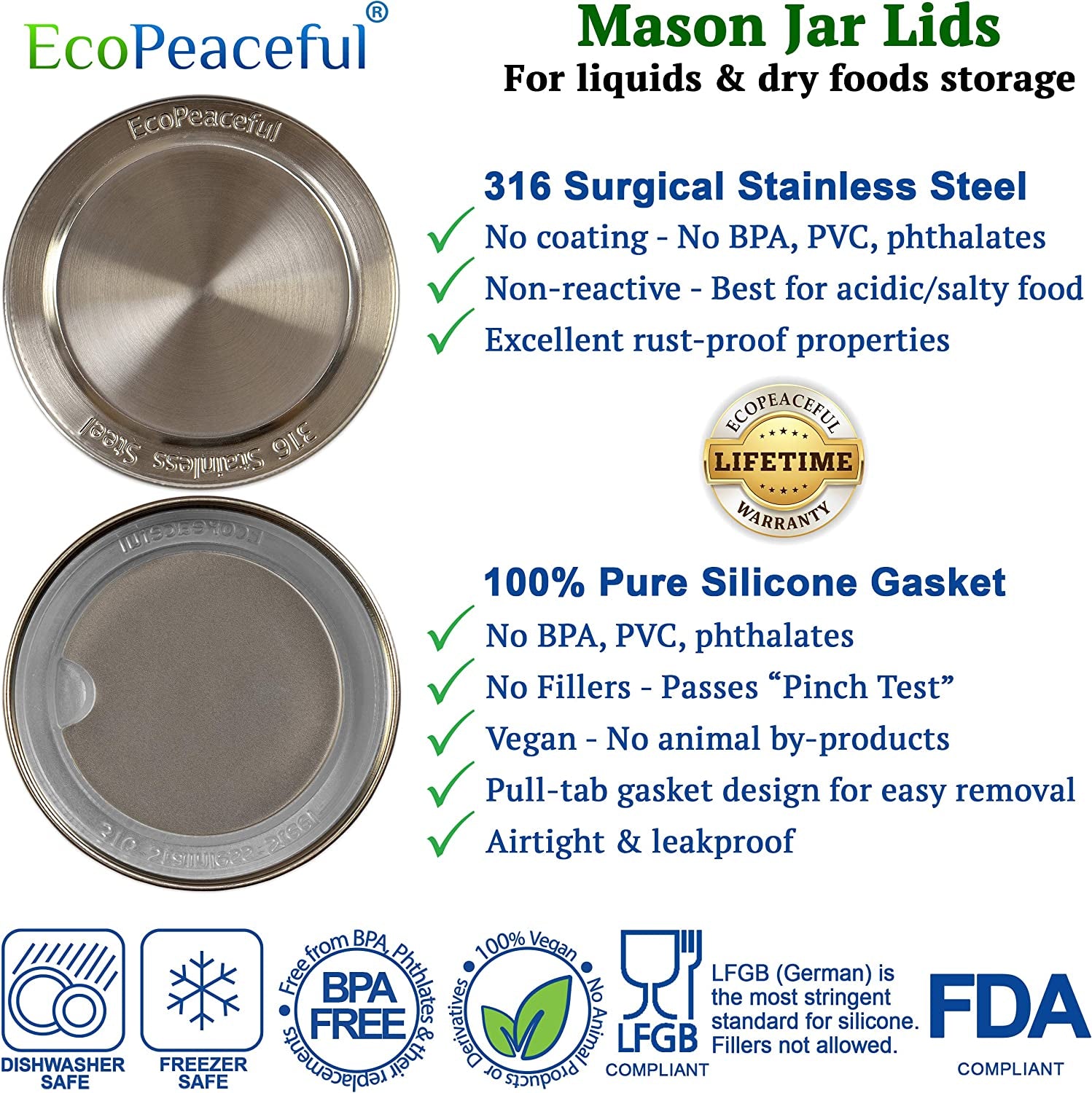 316-surgical-stainless-steel-mason-jar-lids-wide-mouth-original-design-stackable-w-pull-tab-silicone-ring-seal-rust-proof-airtight-leak-proof-bpa-free-pvc-free-not-for-canning
