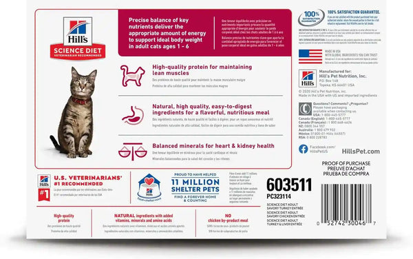 Hill'S Science Diet Adult 1-6 Wet Cat Food Variety Pack | #1 Veterinarian Recommended, Savory Entrée Turkey & Liver, Chicken, and Turkey, 5.5 Oz. Cans, 12-Pack2
