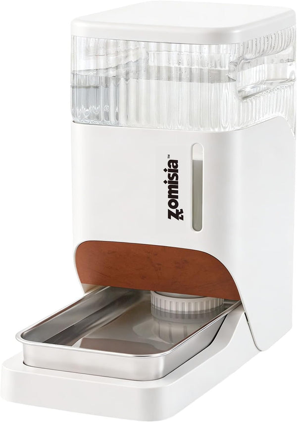 ZOMISIA Automatic Dog Water Dispenser 8L with Stainless Steel Bowl, Gravity Large Capacity Water Bowl for Dogs, 2 Gallon Pet Waterer 100% BPA Free, White1
