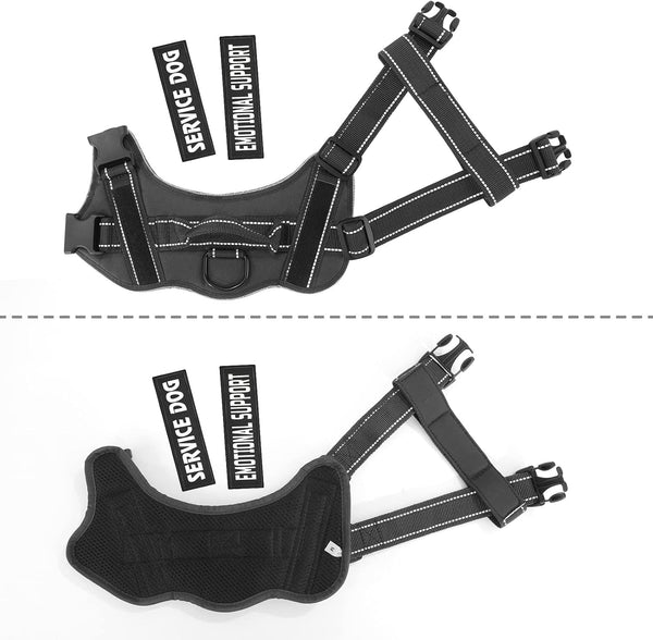 Voopet Service Dog Harness, Emotional Support Pet Vest Harness, Reflective Breathable & Adjustable No Pull ESA Harness for Small Medium Large Dogs (With 4 PCS Removeable Tags),Xx Small (Pack of 1)4
