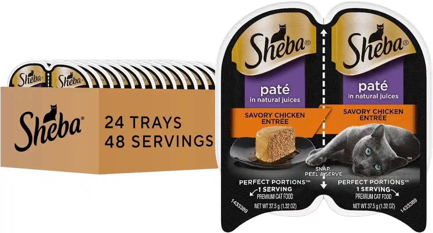 sheba-perfect-portions-pate-wet-cat-food-savory-chicken-2-6-oz-24-ct-grain-free-48-servings-no-fillers-made-in-usa-real-meat-complete-balanced-essential-vitamins-twin-pack-trays