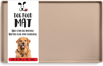 Dogbuddy Dog Food Mat – Waterproof Dog Bowl Mat for Food and Water, Silicone Pet Feeding Mats for Floors, Non-Slip Placemat with High Edges for Dogs Bowls, Puppy Essentials (L: 24" X 16", Shadow)13