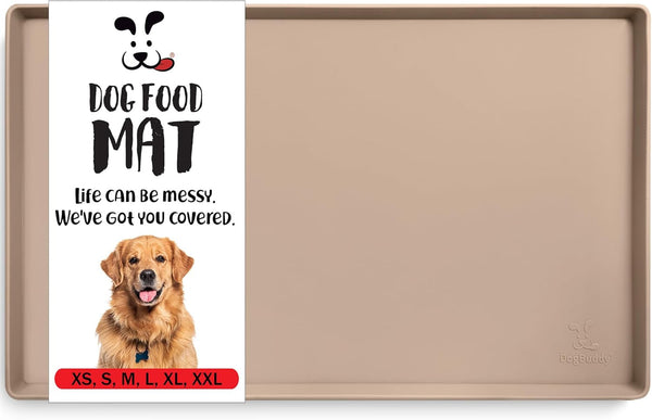 Dogbuddy Dog Food Mat – Waterproof Dog Bowl Mat for Food and Water, Silicone Pet Feeding Mats for Floors, Non-Slip Placemat with High Edges for Dogs Bowls, Puppy Essentials (L: 24" X 16", Shadow)13
