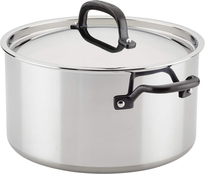 Kitchenaid 5-Ply Clad Stainless Steel Cookware Induction Pots and Pans Set, 10-Piece, Polished Stainless Steel10