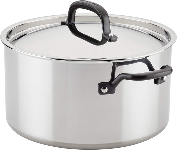 Kitchenaid 5-Ply Clad Stainless Steel Cookware Induction Pots and Pans Set, 10-Piece, Polished Stainless Steel10