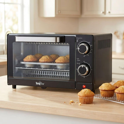 Total Chef Toaster Oven - Countertop Oven for Toast, Bake, Broil, Pizza, Compact Size for Small Kitchen, Appliance with Timer, Black8