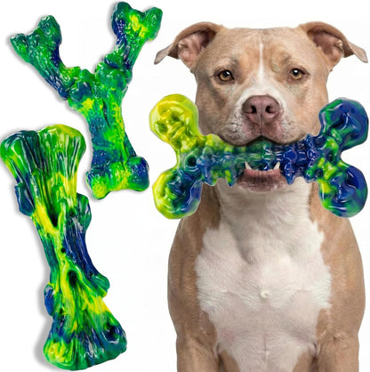 Kseroo 3-Pack Indestructible Dog Chew Toys for Aggressive Chewers, 25-90Lbs | Bacon Flavored Rock-Hard Solid Nylon Dog Bones for Medium & Large Breeds, Keeps Them Busy, Dental Textured, Long Lasting - XL12