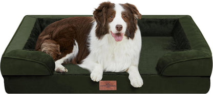Comfort Expression Orthopedic Dog Bed for Extra Large Dogs with Bolster | Waterproof Dog Couch Bed with Washable Cover & Non-Slip Bottom, Supportive Egg Crate Foam XL Pet Bed, 42X30 Inch135