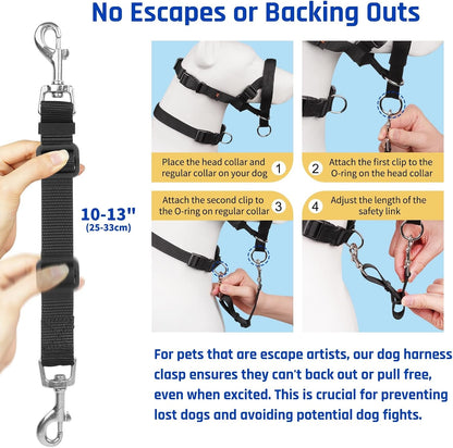 BARKLESS Dog Training Head Collar Stops Pulling and Improves Leash Walking | Anti-Pull Head Hatler with Adjustable Safety Strap, Soft Padded Muzzle Leash for Walking Training Leash Reactive Large Dogs5
