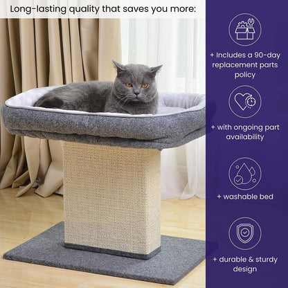 Catry Cat Perch with Washable Replaceable Bed & Wide Sisal Scratching Post | Cat Tree with Washable Replaceable Bed for Large Cats, Thick Sisal Scratching Post, Sturdy Cat Tower, Easy Assembly Cat Tree8