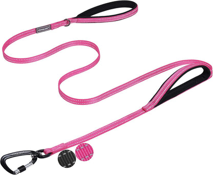 VIVAGLORY Double Handle Dog Leash Twingrip, 6Ft X 1In, Navy | Dog Leash for Collar with Traffic Handle & 2 Loop for Walking & Training, Traffic Control Reflective Heavy Duty Puppy Pet22