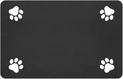 Pet Feeding Mat-Absorbent Pet Placemat for Food and Water Bowl, with Waterproof Rubber Backing, Quick Dry Water Dispenser Mat for Dog and Cat (20"X12", Striped Dark Gray)18